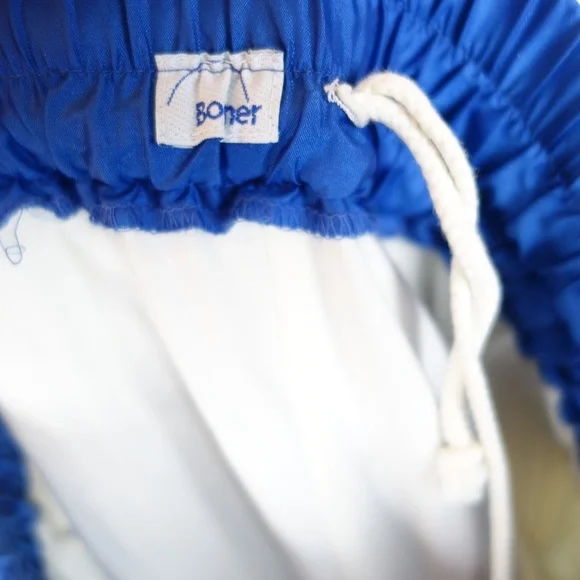 Vtg Bogner Embroidered Blue & White Ski Jacket & Pants Set Made In USA, Size 8